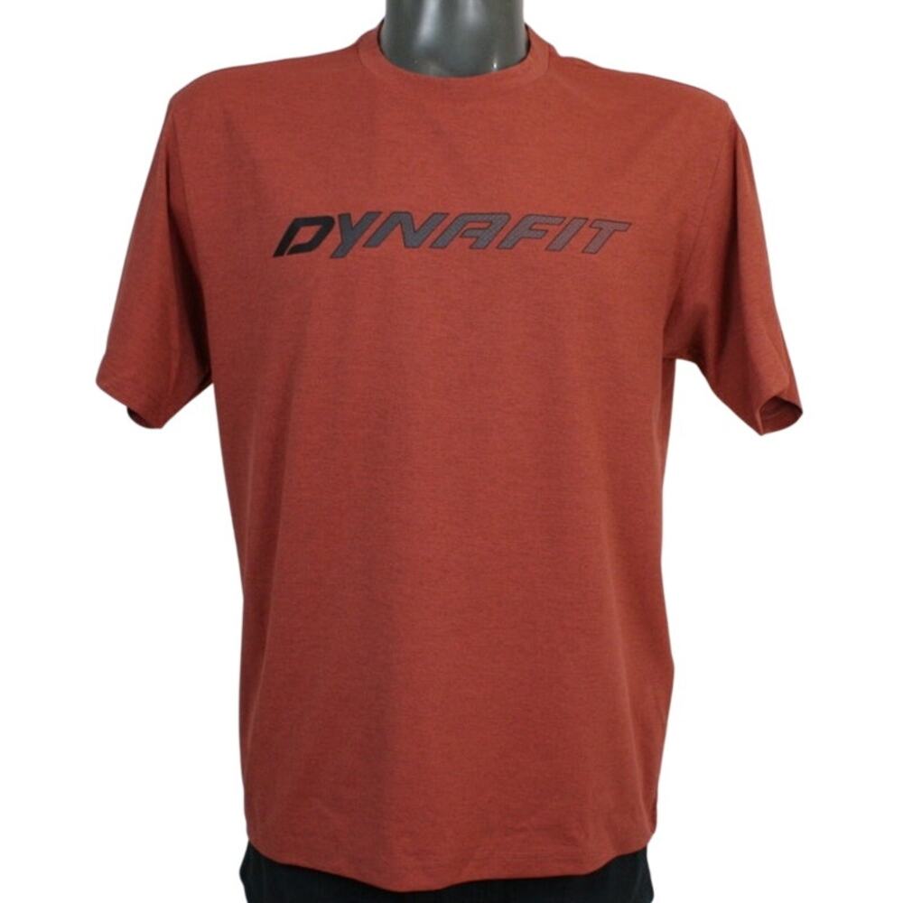 Dynafit T Shirt Mens L Orange Logo Trail Running Hiking Performance Tee